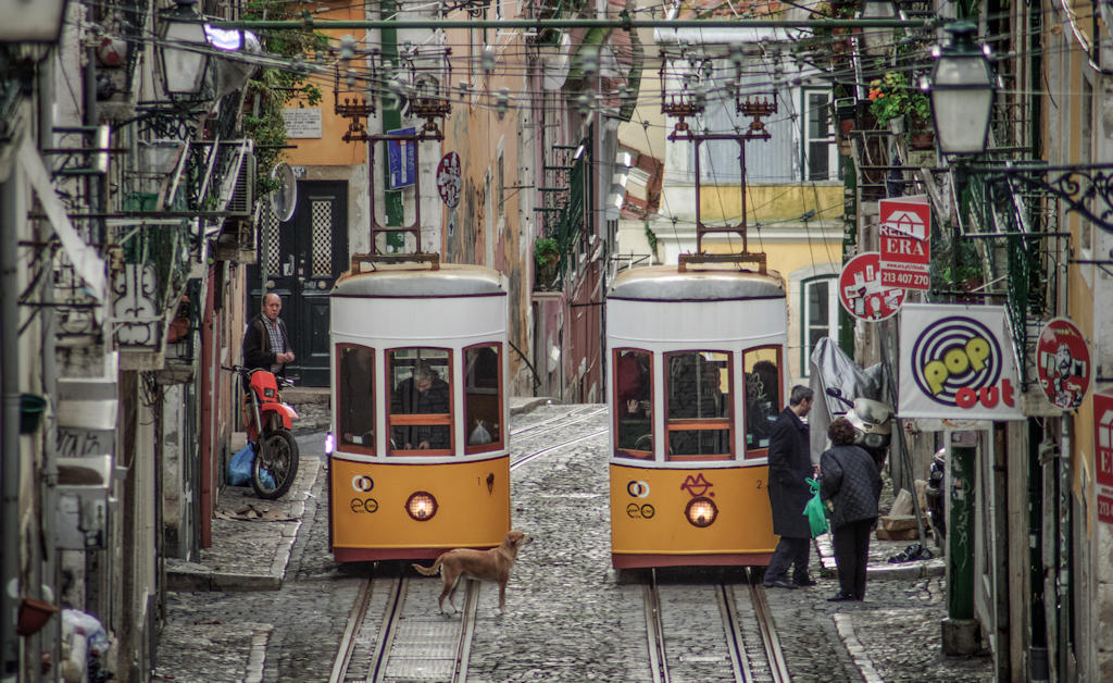 Experience the historic charm of Lisbon as you ride the iconic Bica Funicular, traversing steep slopes and immersing yourself in the vibrant cityscape.
